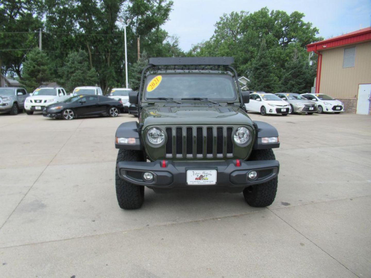 2021 GRREN JEEP WRANGLER UNLIMI RUBICON (1C4JJXFMXMW) with an 3.0L engine, Automatic transmission, located at 908 SE 14th Street, Des Moines, IA, 50317, (515) 281-0330, 41.580303, -93.597046 - Photo#1
