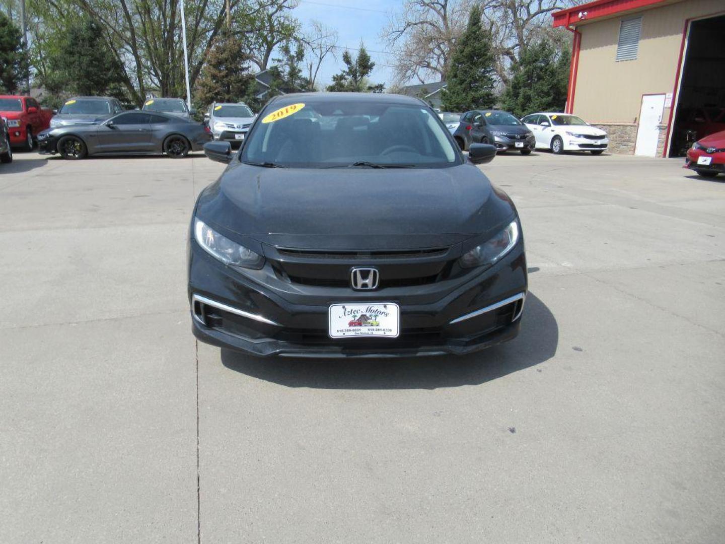 2019 BLACK HONDA CIVIC LX (2HGFC2F68KH) with an 2.0L engine, Continuously Variable transmission, located at 908 SE 14th Street, Des Moines, IA, 50317, (515) 281-0330, 41.580303, -93.597046 - Photo#1