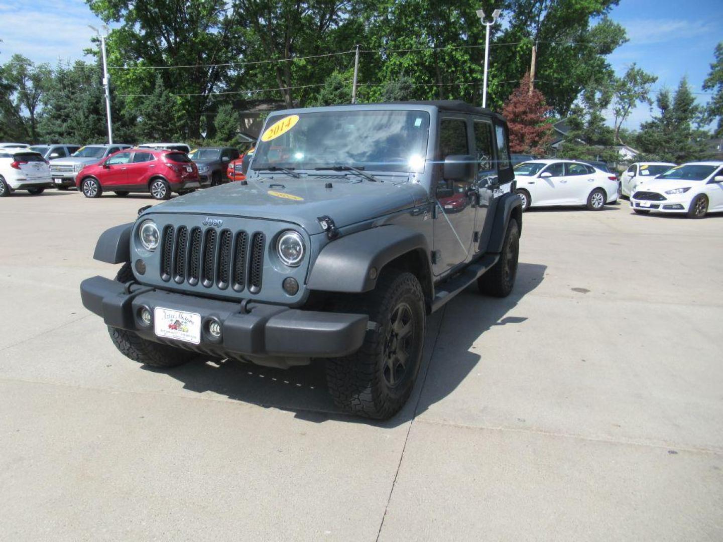 2014 GRAY JEEP WRANGLER UNLIMI SPORT (1C4BJWDGXEL) with an 3.6L engine, Automatic transmission, located at 908 SE 14th Street, Des Moines, IA, 50317, (515) 281-0330, 41.580303, -93.597046 - Photo#0