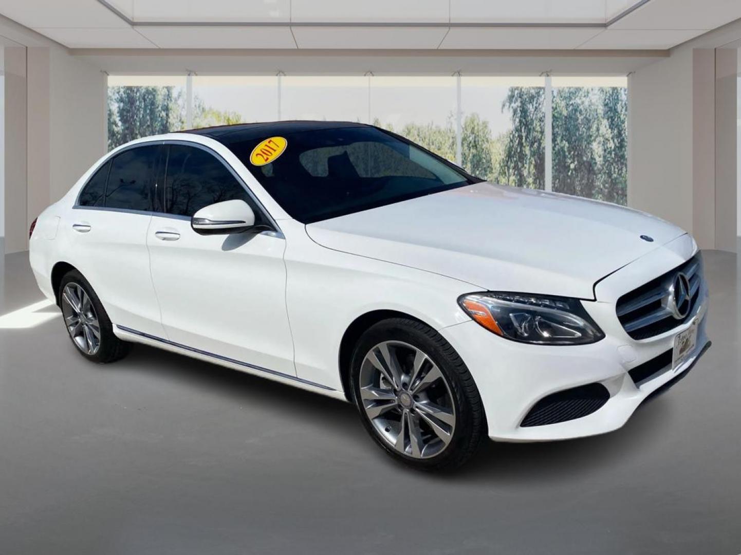 2017 WHITE MERCEDES-BENZ C-CLASS C300 4MATIC (55SWF4KB4HU) with an 2.0L engine, Automatic transmission, located at 908 SE 14th Street, Des Moines, IA, 50317, (515) 281-0330, 41.580303, -93.597046 - Photo#0