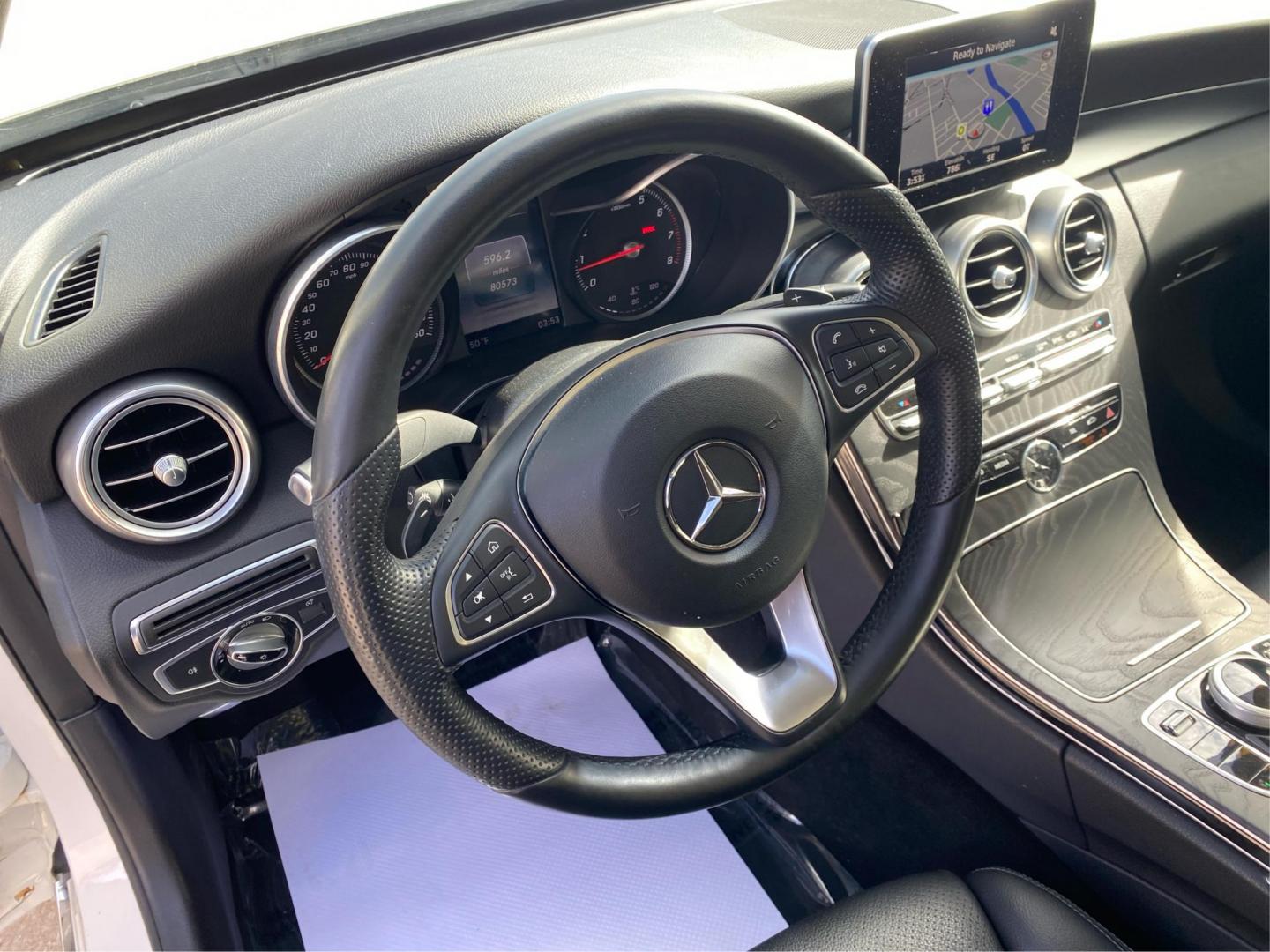 2017 WHITE MERCEDES-BENZ C-CLASS C300 4MATIC (55SWF4KB4HU) with an 2.0L engine, Automatic transmission, located at 908 SE 14th Street, Des Moines, IA, 50317, (515) 281-0330, 41.580303, -93.597046 - Photo#16