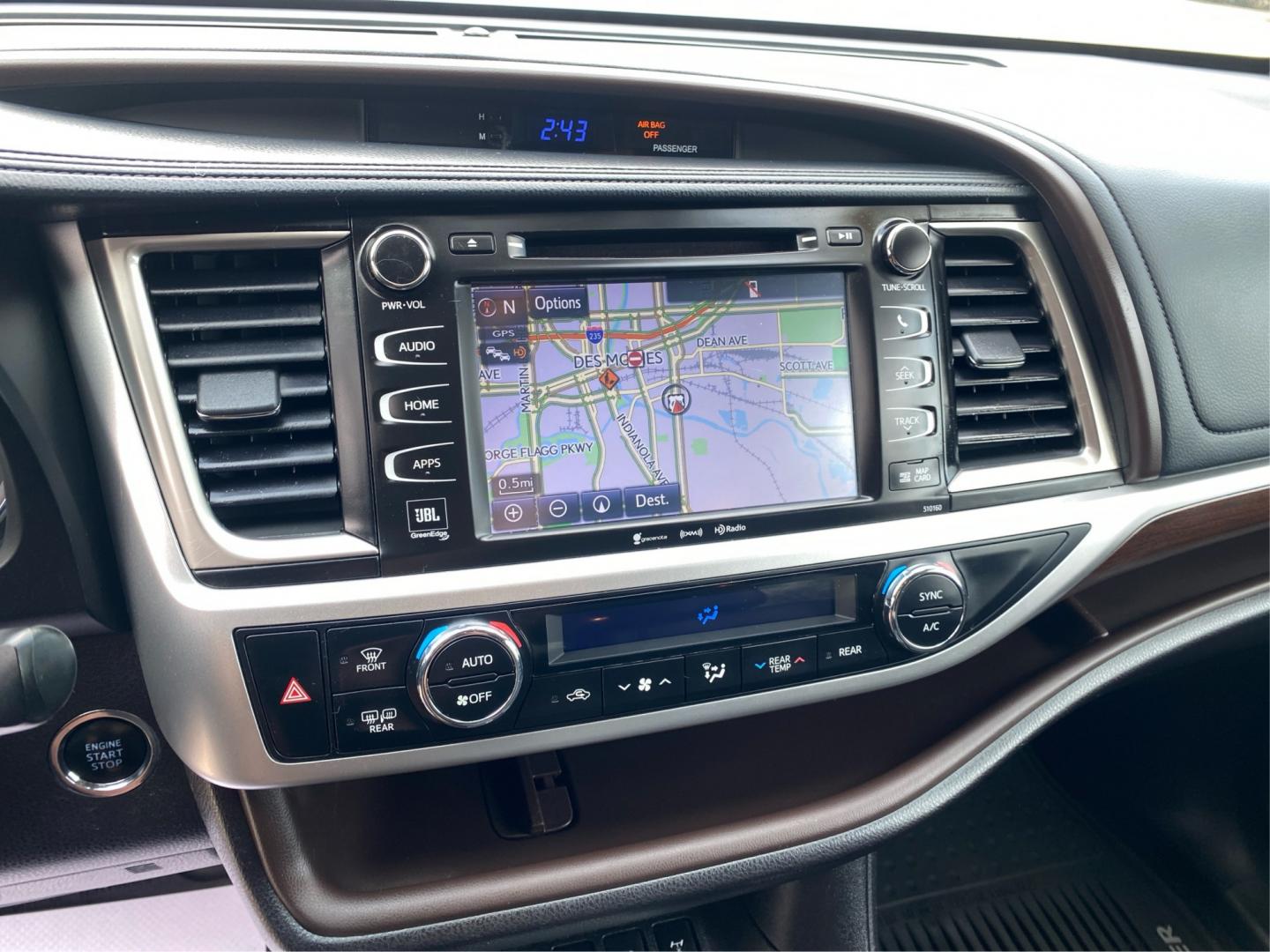 2016 BLUE TOYOTA HIGHLANDER LIMITED (5TDDKRFH9GS) with an 3.5L engine, Automatic transmission, located at 908 SE 14th Street, Des Moines, IA, 50317, (515) 281-0330, 41.580303, -93.597046- Photo#13